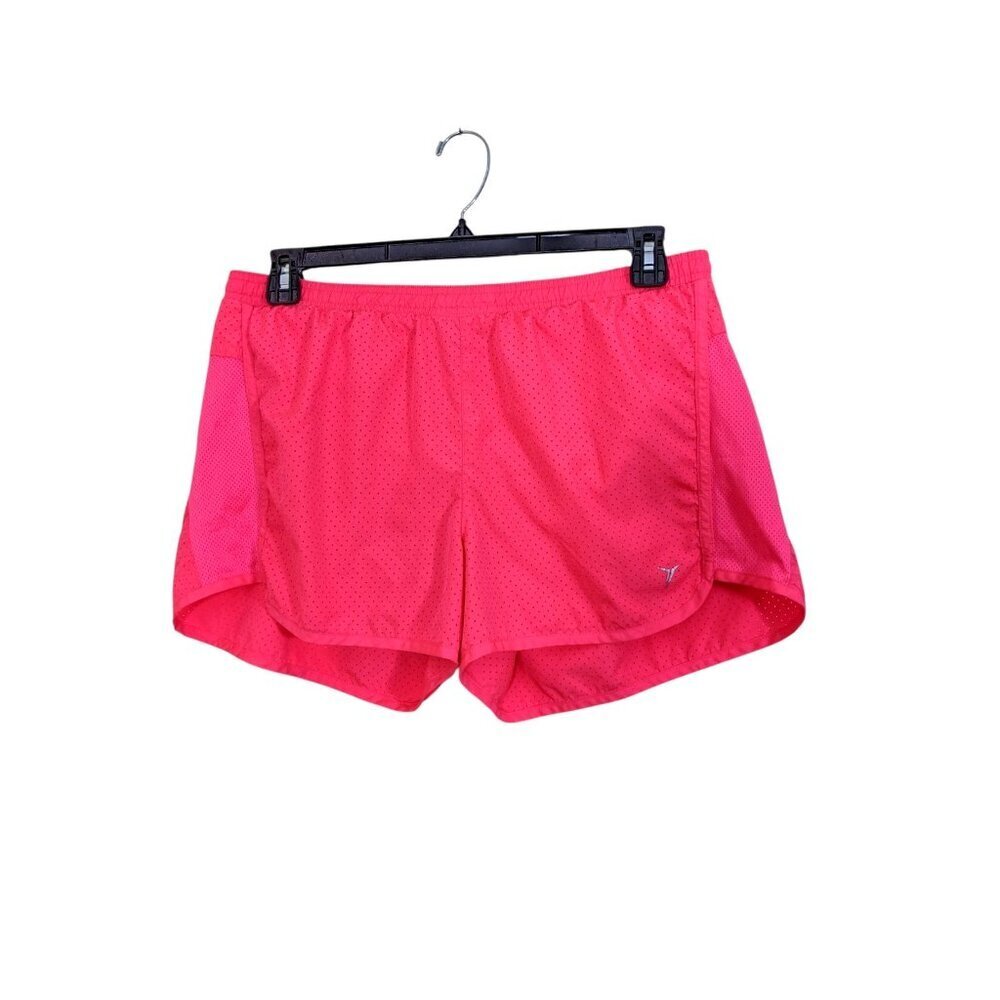Old Navy Active GO-DRY Womens Neon Pink Running Shorts Size L Perforated Light
